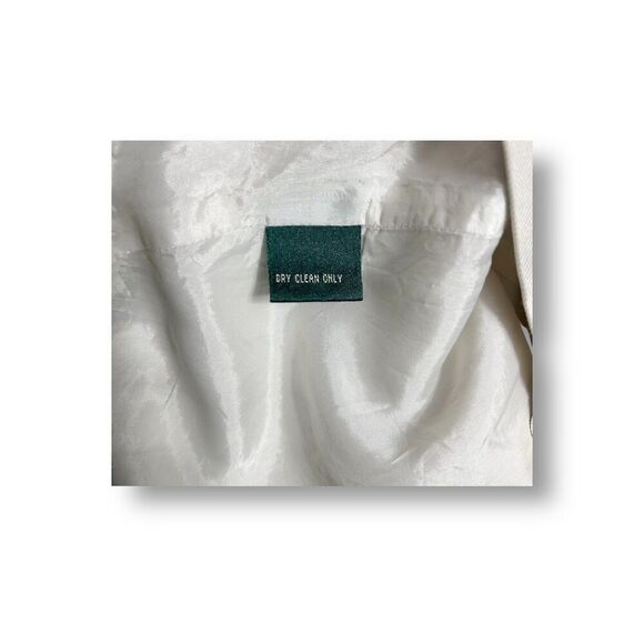 Ralph Lauren Petite 10 Ivory Striped 100% Linen Straight Pants Minimalist Office - Picture 9 of 9